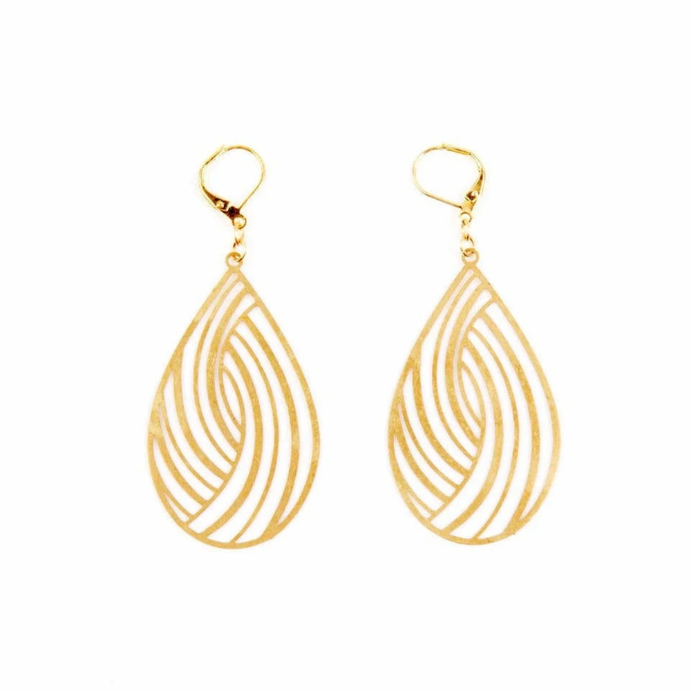 Laser Swirl Teardrops Earrings